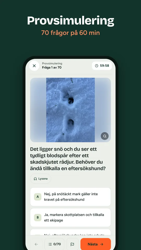 Provsimulering med 70 frågor